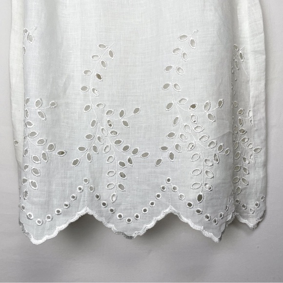 Ersilia Sz. S 100% linen handmade off the shoulder white lace and crochet dress - Picture 2 of 12